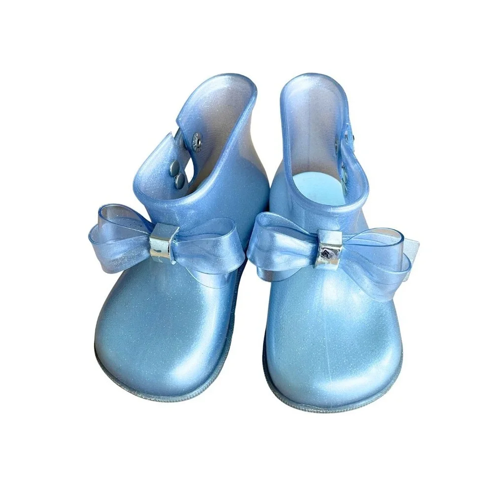 Mini Melissa Ultragirl Bow Blue Glitter Jelly Mary Jane Shoes Toddler US 9